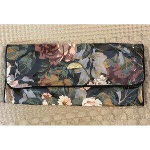 Retired Model Samsonite Travel Jewelry or Makeup Bag Trifold  Floral Design